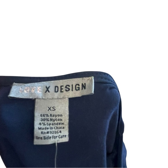 Elegant Long Sleeve Navy Blue Dress - Picture 4 of 6